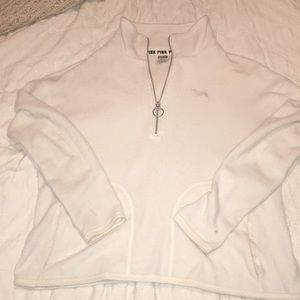 Victoria Secret PINK Quarterzip White fleece